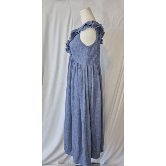 Hatch Womens Blue Gauzy Cotton The Sarah Maternity Midi Dress US 2 - Picture 6 of 9
